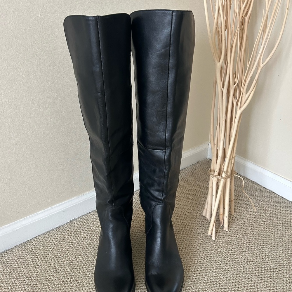 Charles by Charles David Over the Knee Black Leather Boots, size 9.5